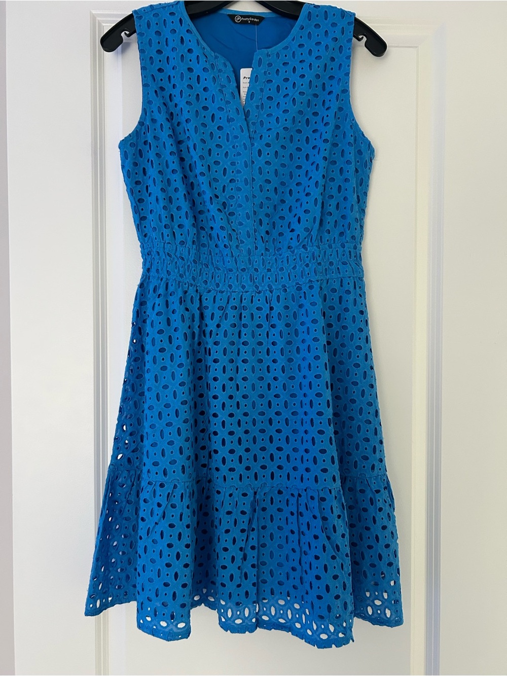 Blue Eyelet Sleeveless Kids Dress